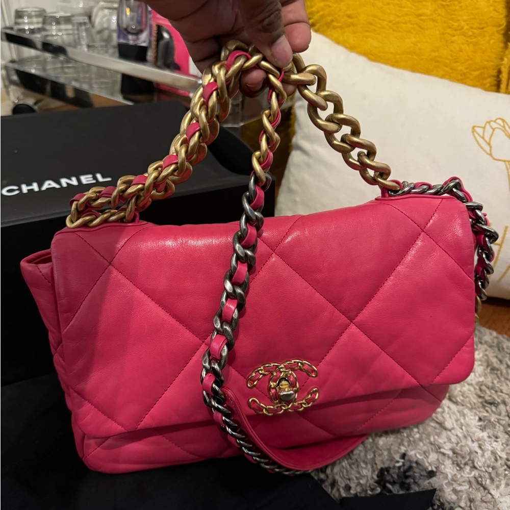 Chanel Pink Quilted Leather Bag